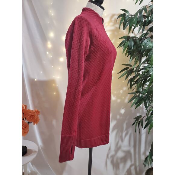 Lululemon Rest Less 1/2 Zip Pullover Diamond Top Womens Size 10 Star Ruby Pink - Picture 6 of 12